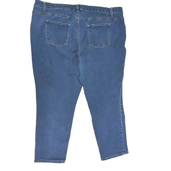 EUC Woman Within Blue Cotton Jeans Womens 24WP Petite Pockets - Picture 4 of 8